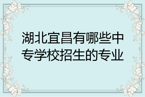 湖北宜昌有哪些中专学校招生的专业