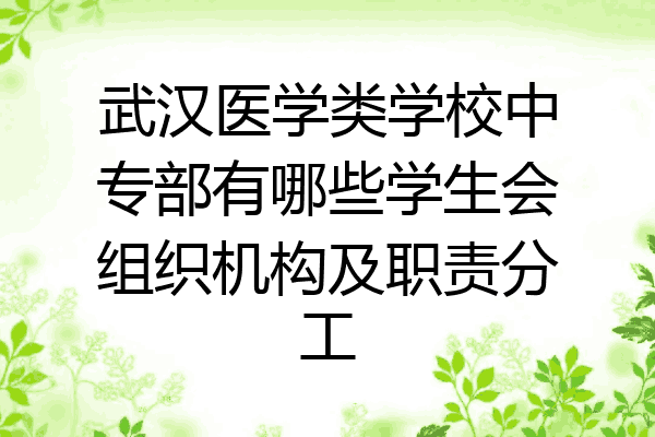 武汉医学类学校中专部有哪些学生会组织机构及职责分工