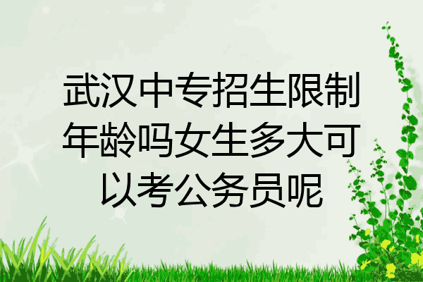 武汉中专招生限制年龄吗女生多大可以考公务员呢