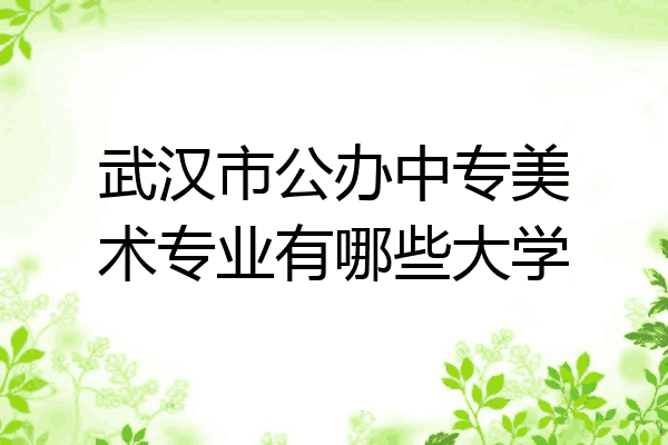 武汉市公办中专美术专业有哪些大学
