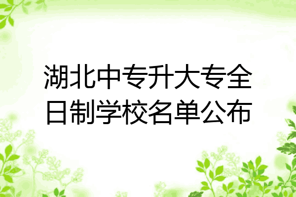 湖北中专升大专全日制学校名单公布