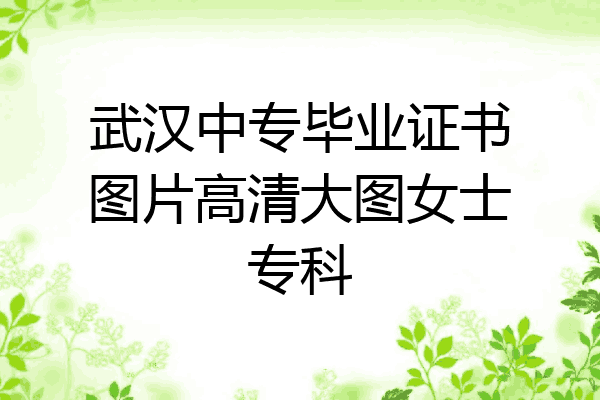 武汉中专毕业证书图片高清大图女士专科