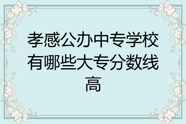 孝感公办中专学校有哪些大专分数线高