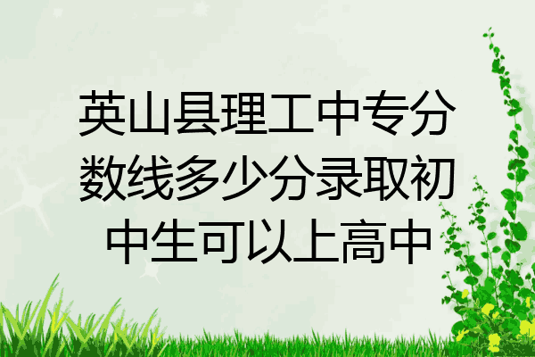 英山县理工中专分数线多少分录取初中生可以上高中