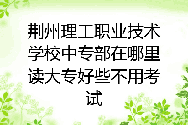 荆州理工职业技术学校中专部在哪里读大专好些不用考试