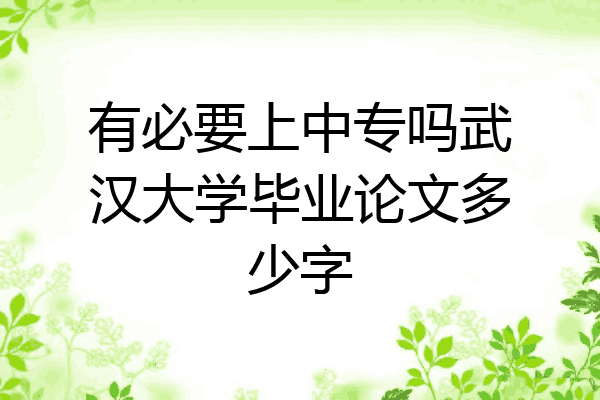 有必要上中专吗武汉大学毕业论文多少字