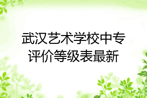武汉艺术学校中专评价等级表最新