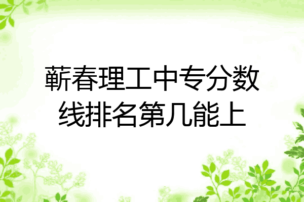 蕲春理工中专分数线排名第几能上