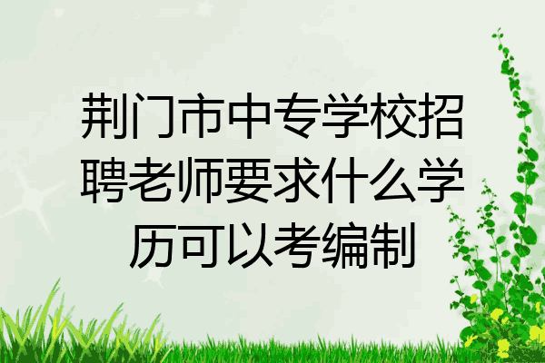 荆门市中专学校招聘老师要求什么学历可以考编制