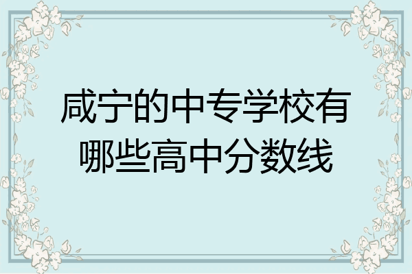 咸宁的中专学校有哪些高中分数线
