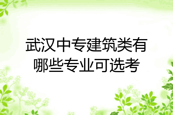 武汉中专建筑类有哪些专业可选考