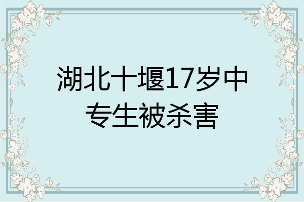 湖北十堰17岁中专生被杀害