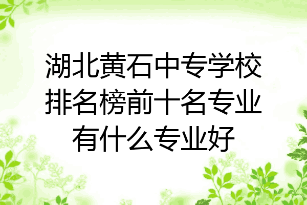 湖北黄石中专学校排名榜前十名专业有什么专业好