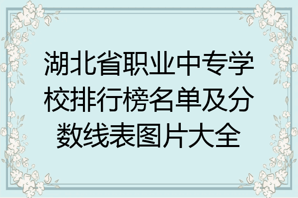 湖北省职业中专学校排行榜名单及分数线表图片大全