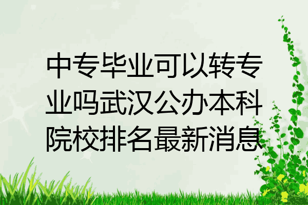 中专毕业可以转专业吗武汉公办本科院校排名最新消息