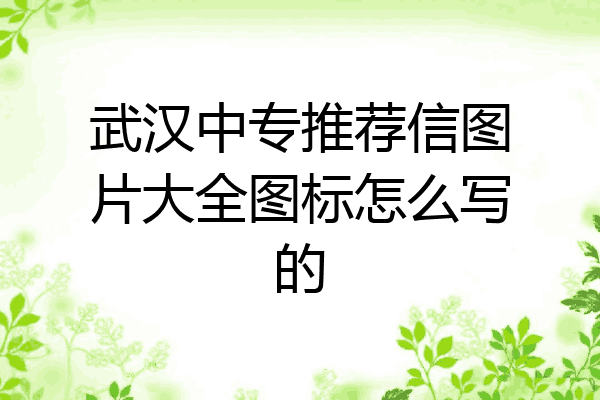 武汉中专推荐信图片大全图标怎么写的