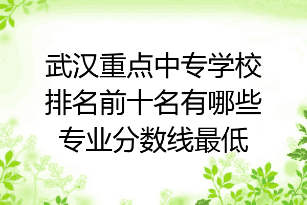 武汉重点中专学校排名前十名有哪些专业分数线最低