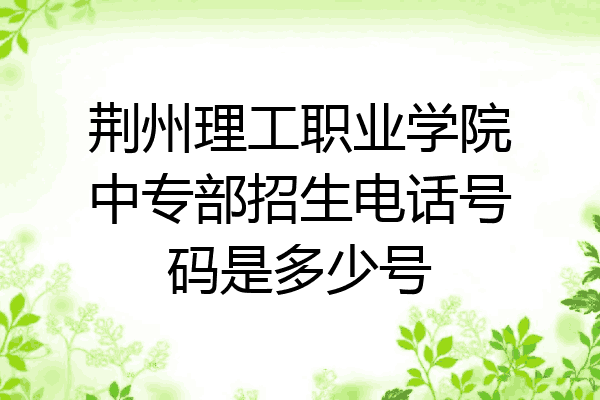 荆州理工职业学院中专部招生电话号码是多少号