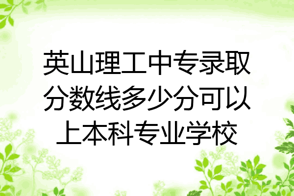 英山理工中专录取分数线多少分可以上本科专业学校
