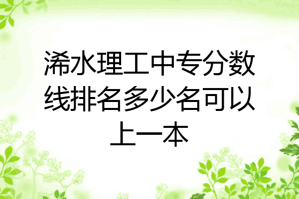 浠水理工中专分数线排名多少名可以上一本