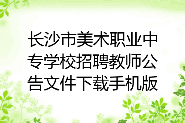 长沙市美术职业中专学校招聘教师公告文件下载手机版