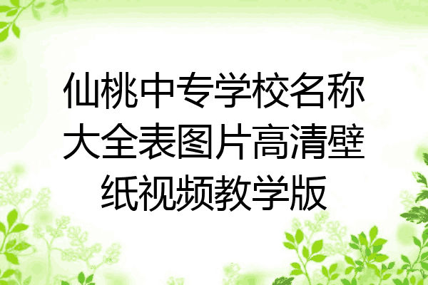 仙桃中专学校名称大全表图片高清壁纸视频教学版