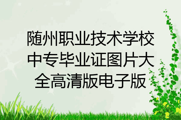 随州职业技术学校中专毕业证图片大全高清版电子版