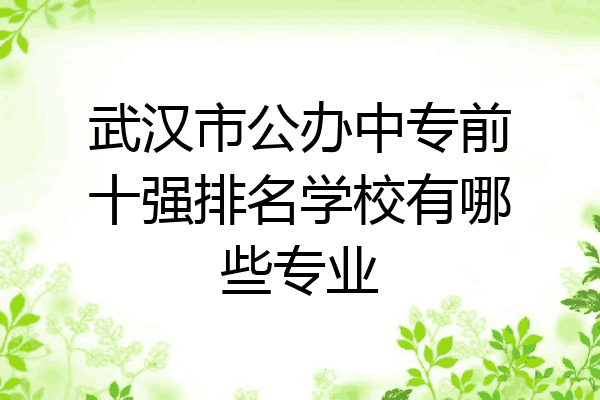武汉市公办中专前十强排名学校有哪些专业