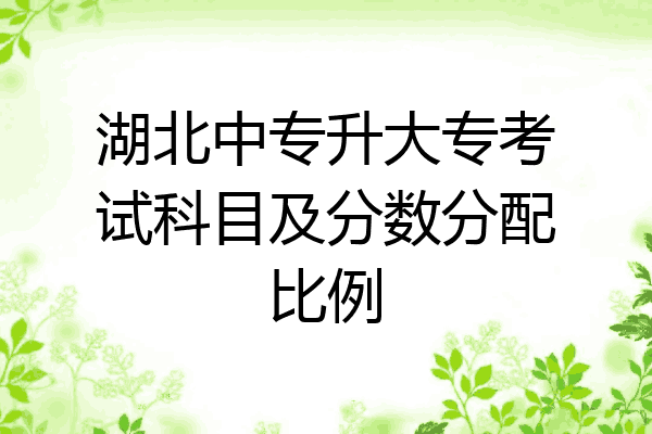 湖北中专升大专考试科目及分数分配比例