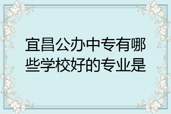 宜昌公办中专有哪些学校好的专业是