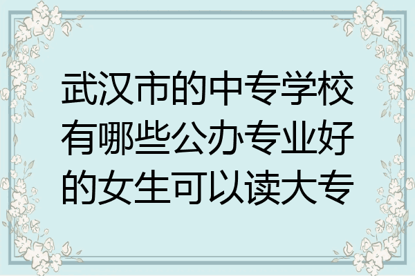 武汉市的中专学校有哪些公办专业好的女生可以读大专