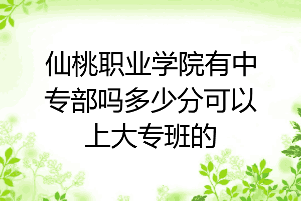 仙桃职业学院有中专部吗多少分可以上大专班的