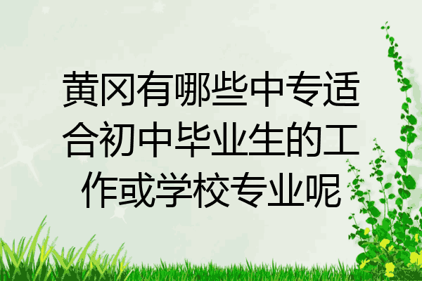 黄冈有哪些中专适合初中毕业生的工作或学校专业呢
