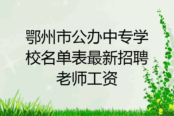 鄂州市公办中专学校名单表最新招聘老师工资