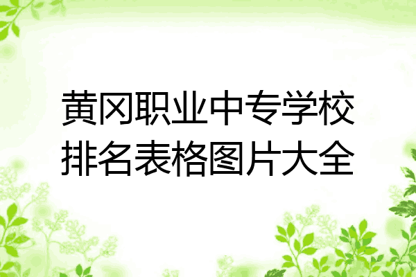 黄冈职业中专学校排名表格图片大全