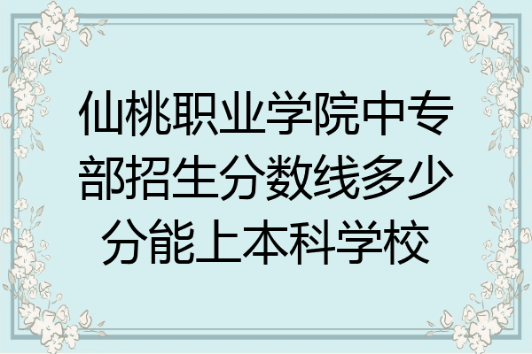 仙桃职业学院中专部招生分数线多少分能上本科学校