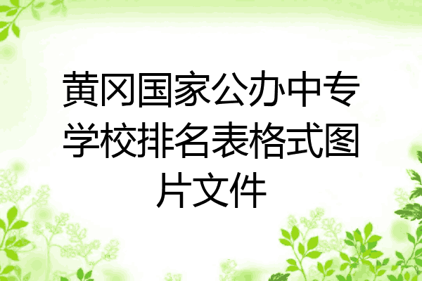 黄冈国家公办中专学校排名表格式图片文件
