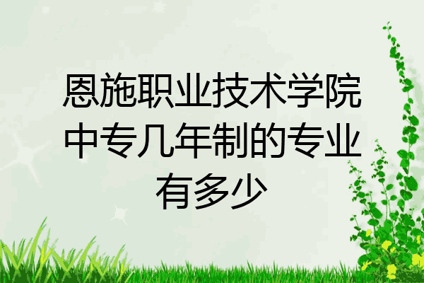 恩施职业技术学院中专几年制的专业有多少