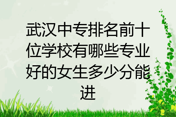 武汉中专排名前十位学校有哪些专业好的女生多少分能进
