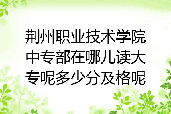 荆州职业技术学院中专部在哪儿读大专呢多少分及格呢