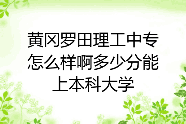 黄冈罗田理工中专怎么样啊多少分能上本科大学