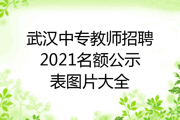 武汉中专教师招聘2021名额公示表图片大全
