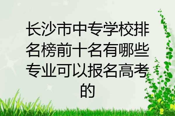 长沙市中专学校排名榜前十名有哪些专业可以报名高考的