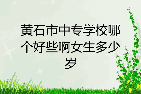 黄石市中专学校哪个好些啊女生多少岁