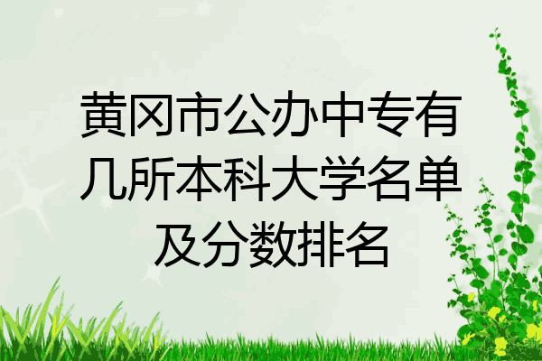 黄冈市公办中专有几所本科大学名单及分数排名