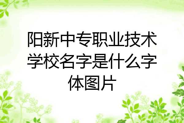阳新中专职业技术学校名字是什么字体图片