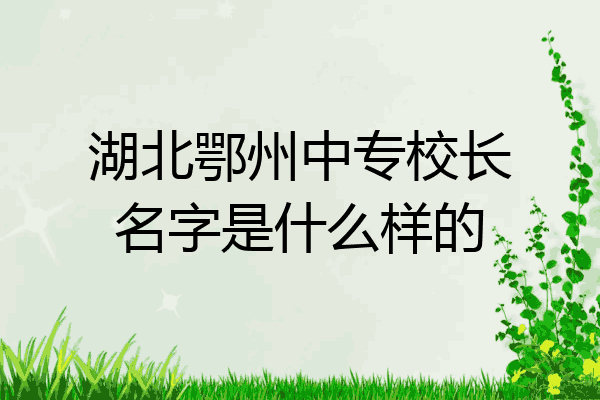 湖北鄂州中专校长名字是什么样的
