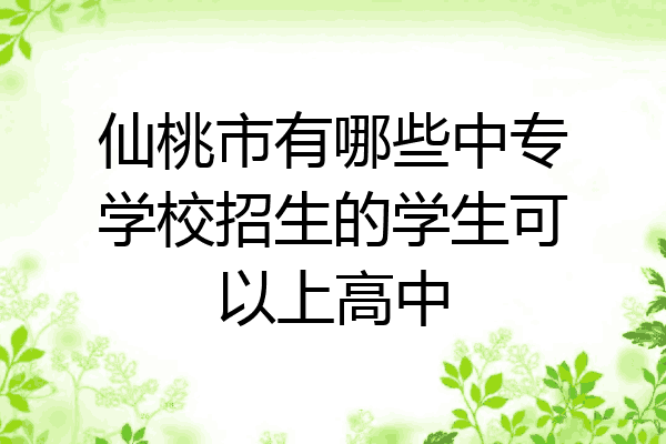 仙桃市有哪些中专学校招生的学生可以上高中
