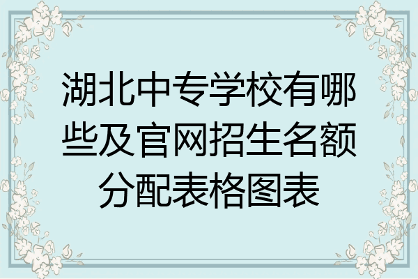 湖北中专学校有哪些及官网招生名额分配表格图表