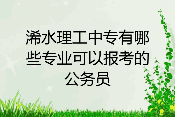 浠水理工中专有哪些专业可以报考的公务员